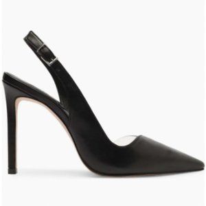 Schutz Emma Pointed Toe Slingback Pump (Black/Plexi, Size 8.5)